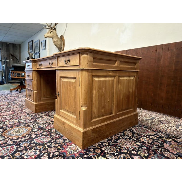 English Teak Wood Desk For Sale - Image 6 of 18