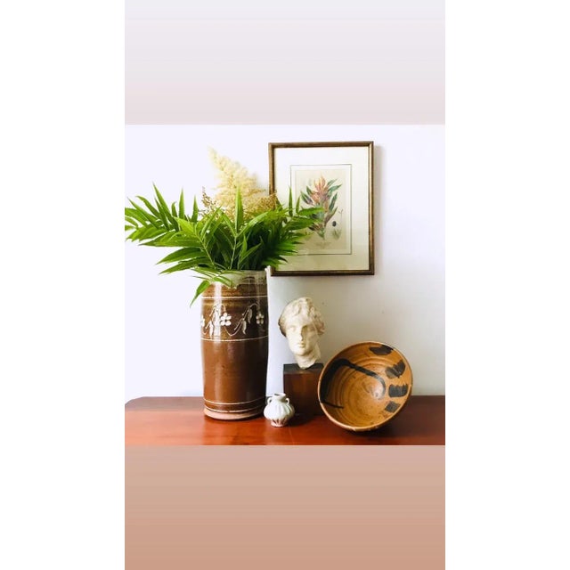 Brown Vintage Wabi Sabi Sumi Style Pottery Bowl Signed Kr For Sale - Image 8 of 8