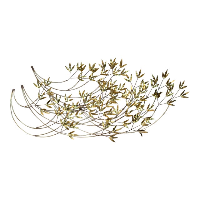 Late 20th Century Curtis Jere Bamboo Leaves Wall Art For Sale