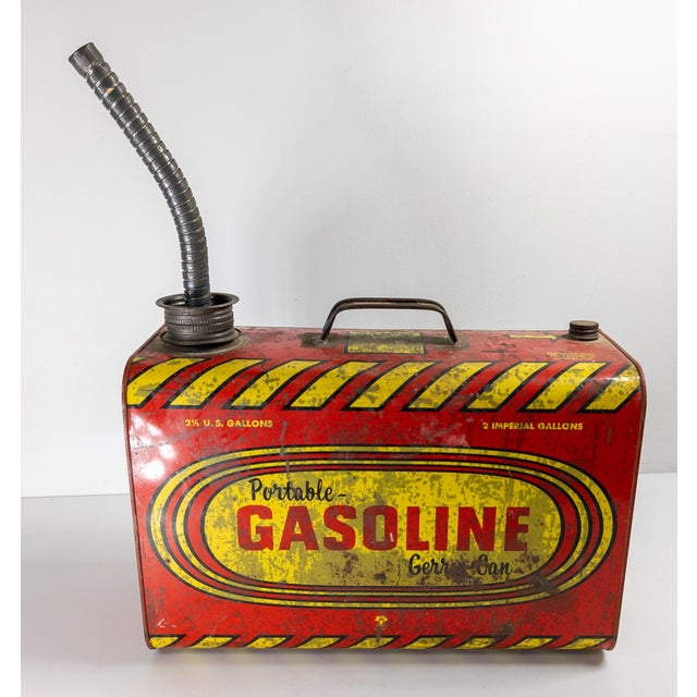 We are selling this great looking advertising display piece. This mid-century gas can has great graphic advertising design...