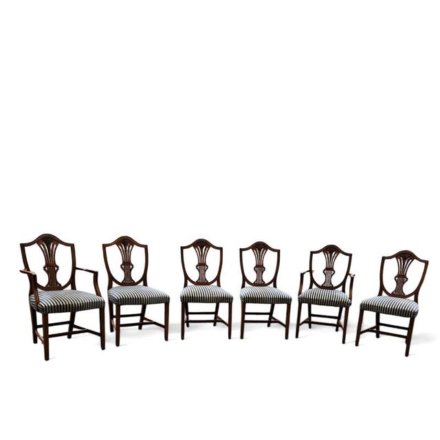 English Mahogany Hepplewhite Chairs, 1920s, Set of 6 For Sale - Image 4 of 18