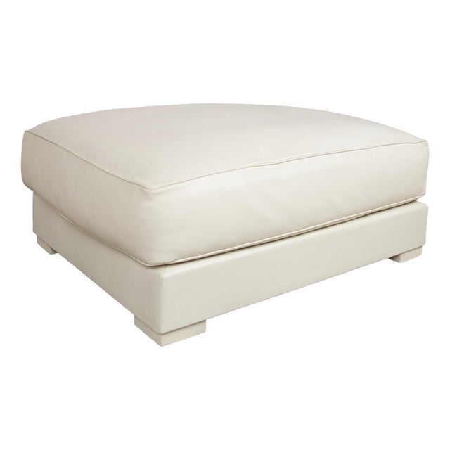 Cream Leather Ottoman from Baxter For Sale