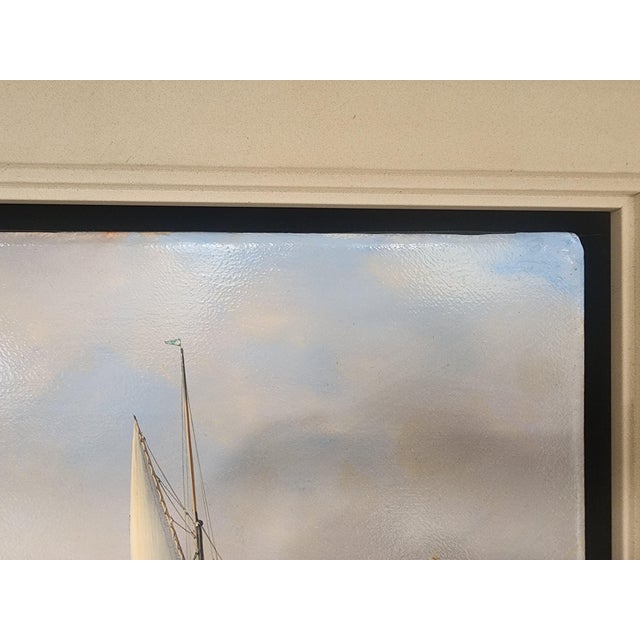 American 1990s Original Tim Thompson Maritime Painting Plymouth Hoe, Meadows Tower For Sale - Image 3 of 10