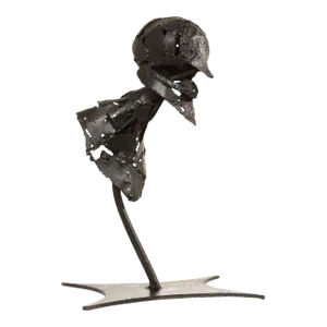 Vintage Mid Century Brutalist Iron Figural Bust Sculpture