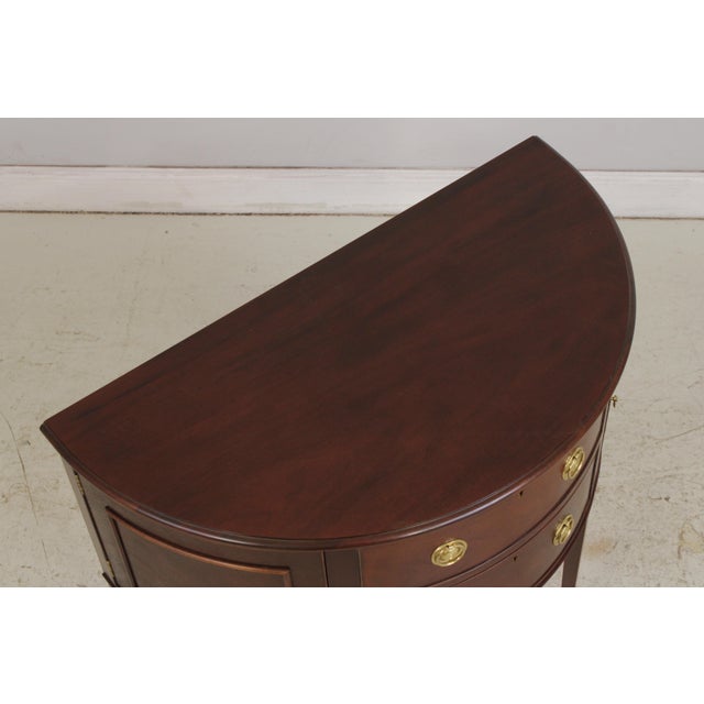 Brown Baker Historic Charleston Demilune Mahogany Server Console For Sale - Image 8 of 13