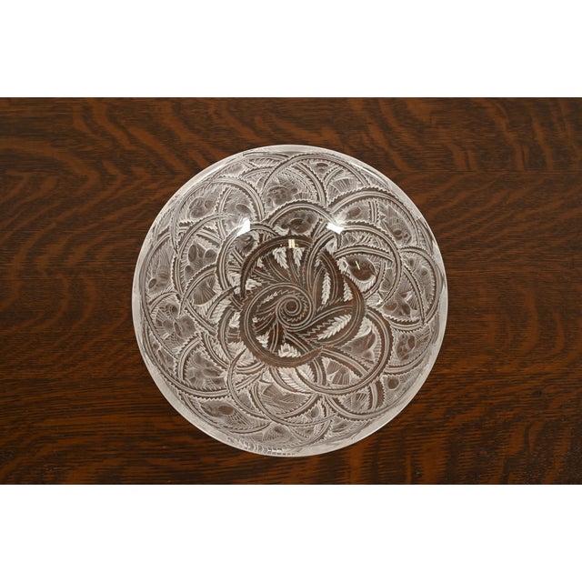 Lalique "Pinsons" Art Deco Frosted Crystal Glass Bowl For Sale - Image 10 of 14