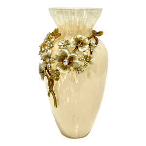 Jay Strongwater Polly Vase Jeweled Enamel Flowers Swarovski Crystals Signed