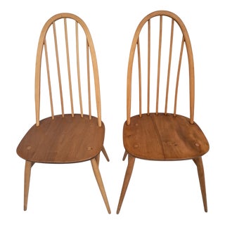 Set of Mid-Century Modern Quaker Dining Chairs in Light Elm by Lucian Ercolani for Ercol, 1960s For Sale