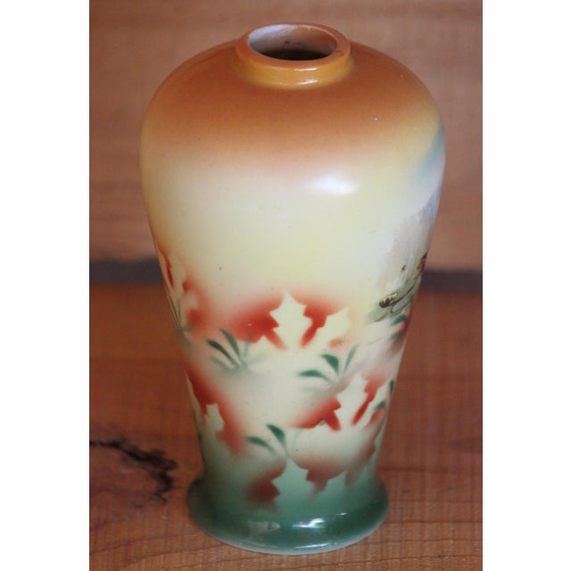 Antique Edwardian Art Nouveau German Porcelain Vase With Ducks, Germany 8207 For Sale - Image 4 of 10