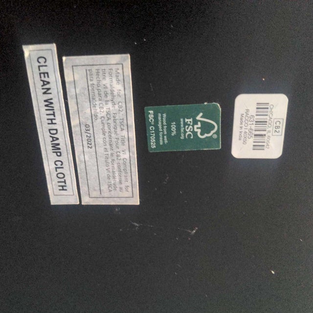 Wood Cb2 Racco I Modern Geometric Black Wall Art Panel For Sale - Image 7 of 7