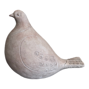Austin Productions 1981 Ceramic Dove Sculpture — Mid-Century Modern Cast Bird Figure With Incised Feather Detail