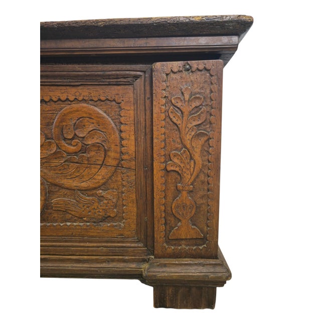 18th Century Italian Walnut Chest with Carved Grapes, 1799 For Sale - Image 5 of 10