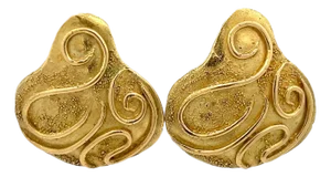 1970s Elizabeth Gage 18k Gold Sculptural Scroll Clip Earrings, A Pair