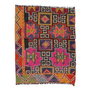 Small Ebroidered Vintage Kilim Rug - 2`7″ X 3`7″ Ft. For Sale
