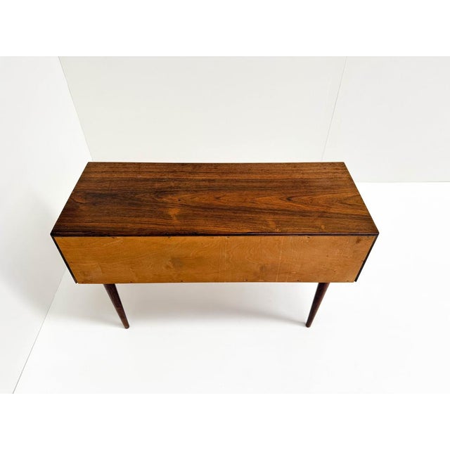 Danish Rosewood Bedside Chest attributed to Niels Clausen for Nc Møbler, 1960s For Sale - Image 5 of 14