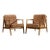 Folke Ohlsson for Dux Model 247 Mid Century Walnut and Cane Lounge Chairs - Pair For Sale