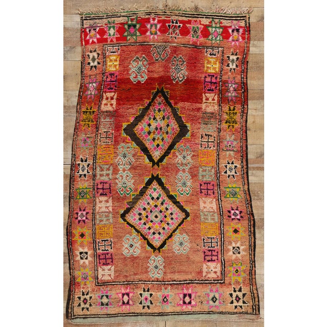 Vintage Red Boujad Moroccan Rug - 05'05 X 09'01 For Sale - Image 9 of 9