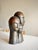 1970s Modernist Three-Head Bust Sculpture of Bronzed Terracotta in Brancusi / Modigliani Style Abstract Figurative Ceramic For Sale - Image 9 of 12