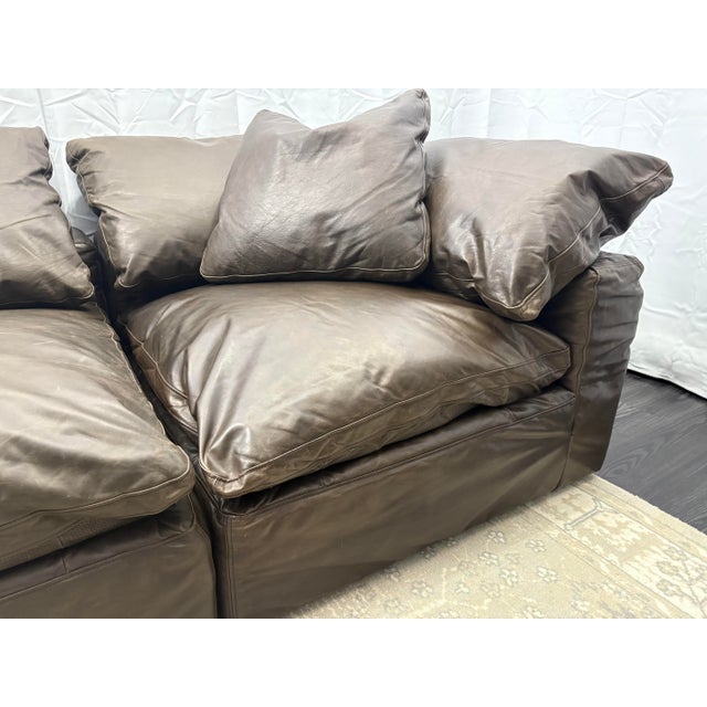 Rh Cloud® Modular Leather Sectional — 4-Piece For Sale - Image 13 of 18