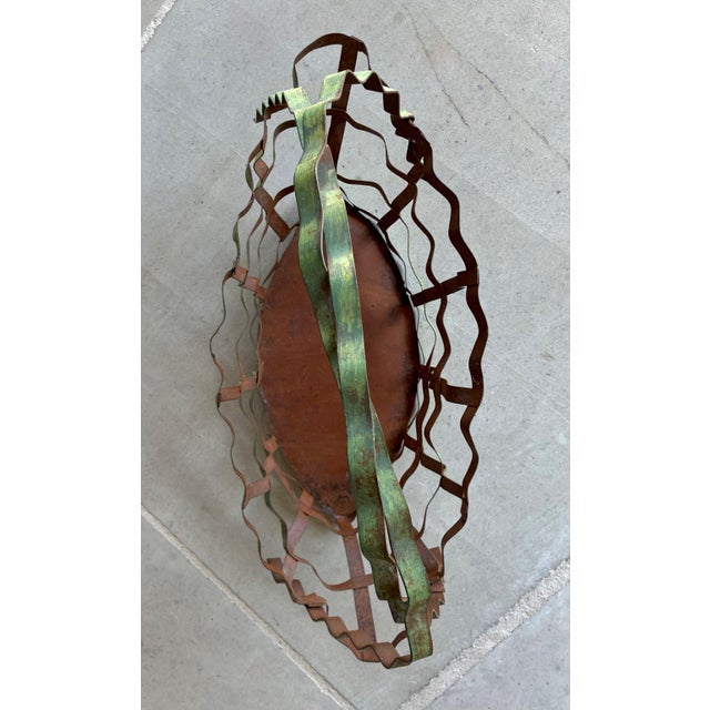 Asparagus Rustic Chic Late 20th-Century Whimsical Crimped Steel Planter Basket For Sale - Image 8 of 18