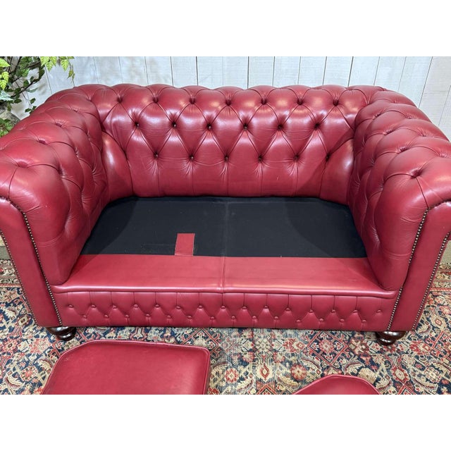 Pink Chesterfield Two-Seater Sofa in Leather, 2000s For Sale - Image 8 of 18