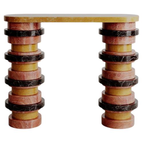 Stone Stacked Silhouette Marble Sun Console by Esther Knopfler For Sale - Image 7 of 7