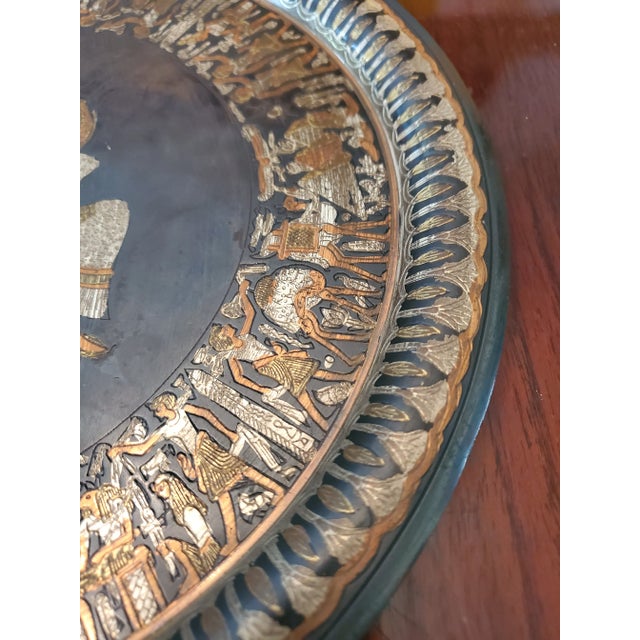 Antique Egyptian Revival Precious Mixed Metal Charger For Sale - Image 4 of 10