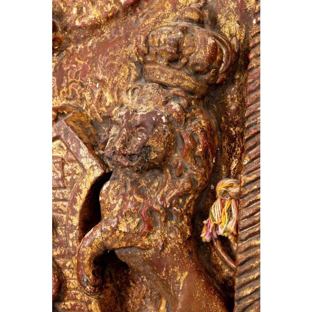 Sculpture Materials English Heraldic Plaque With Lions, Early 20th Century For Sale - Image 7 of 11