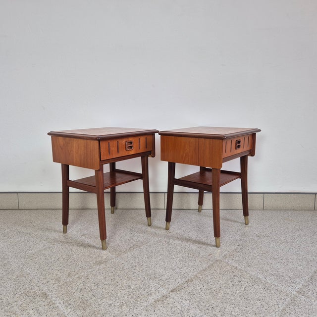 Norwegian Nightstands in Teak, 1960s, Set of 2 For Sale - Image 9 of 12