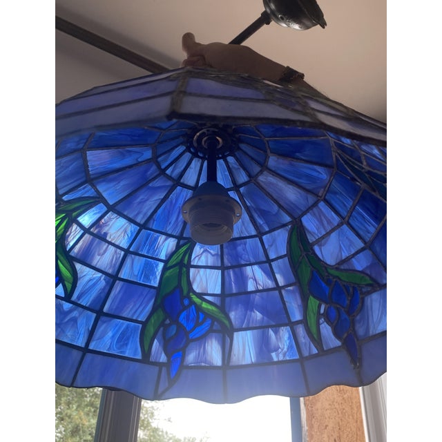 Large Pendant Light in Colored Stained Glass, 1960s For Sale - Image 4 of 18