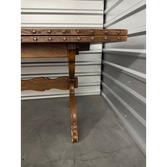 Mid 20th Century Viking Oak Mid 20th Century Arts & Crafts Dining Table Attributed to Romweber For Sale - Image 5 of 12