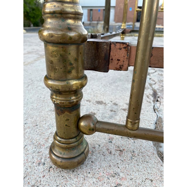 Metal Antique Brass Double Bed Frame Circa 19th Century For Sale - Image 7 of 13