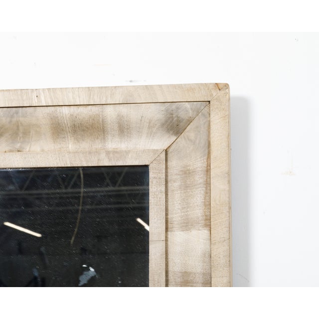 Mid 20th Century Midcentury French Bleached Walnut Mirror with Beveled Frame For Sale - Image 5 of 9