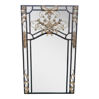 Massive Vintage Regal Hollywood Regency LaBarge Iron Bow Decorative Wall Mirror For Sale
