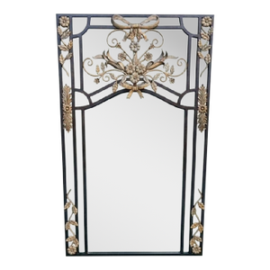 Massive Vintage Regal Hollywood Regency LaBarge Iron Bow Decorative Wall Mirror