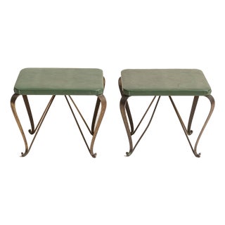 1940s Pair of Neoclassical Inspired by Jansen Stools For Sale