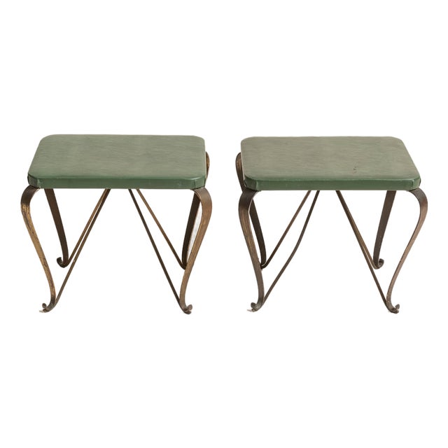 1940s Pair of Neoclassical Inspired by Jansen Stools For Sale