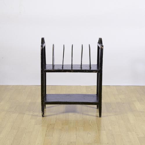 Magazine Rack in Black Lacquered Wood, 1900s For Sale - Image 4 of 9