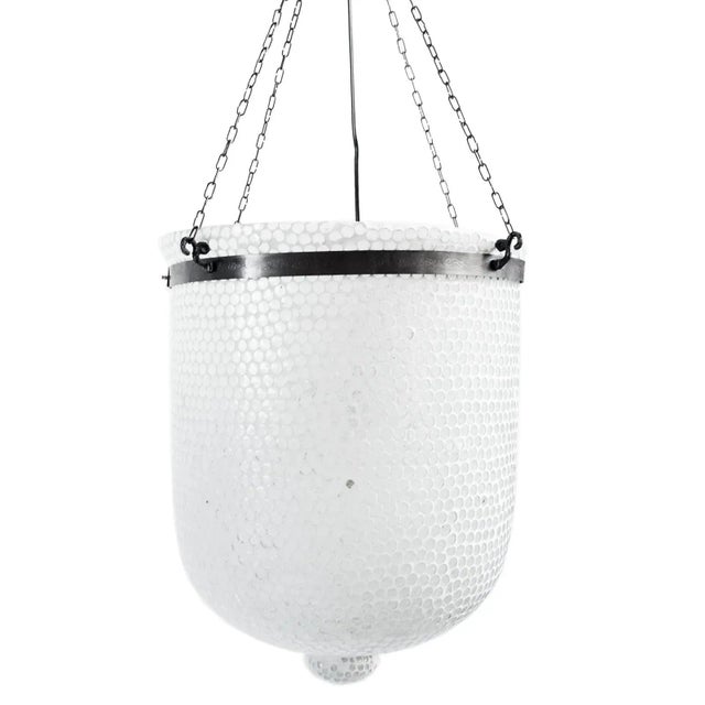 White Mosaic Bucket Pendant Light, Large For Sale - Image 4 of 6