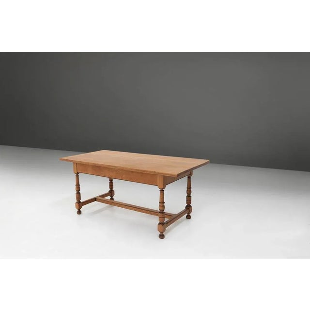 20th Century Belgian Oak Dining Table For Sale - Image 12 of 12