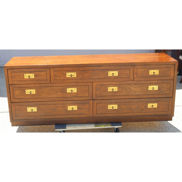 Vintage Henredon Dresser / Credenza – Mid-Century Style Campaign Style For Sale - Image 10 of 14