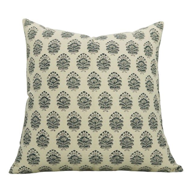 Fabdivine Artisan Block Print Throw Pillow Cover 26x26 Inch Duck Canvas-Bheeshma For Sale