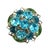 Vintage Aqua & Peridot Crystal Brooch 1950s For Sale - Image 4 of 6