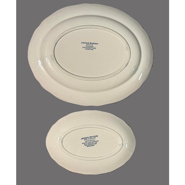 Mid 20th Century Johnson Brothers Provincial Floral Scalloped Platters - A Pair For Sale - Image 9 of 9