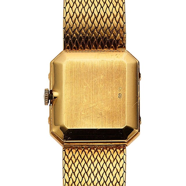 Patek Philippe 1990s Patek Philippe for Gübelin 4457/1 Double Signed 18k Gold 23mm Manual Watch For Sale - Image 4 of 18