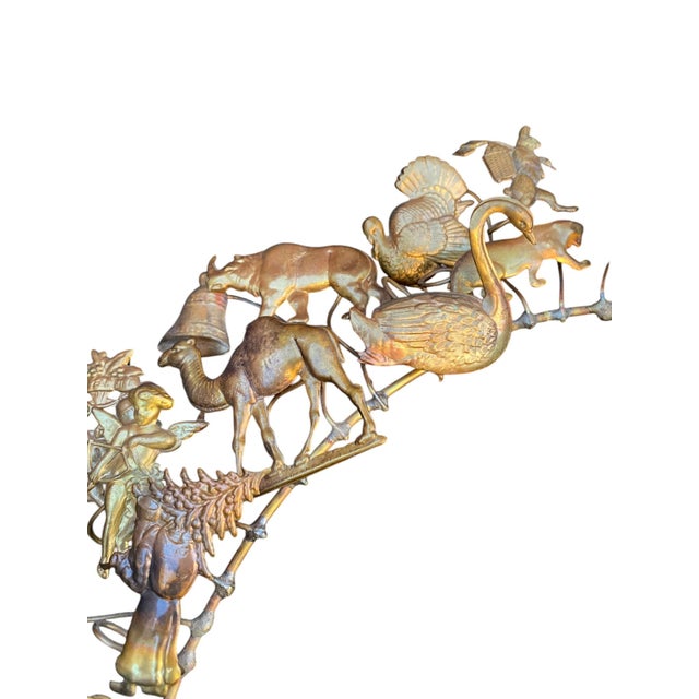 Late 20th Century Late 20th Century Large Petites Choses All-Seasons Brass Wreath Dresden Easter Christmas Halloween Etc. For Sale - Image 5 of 17