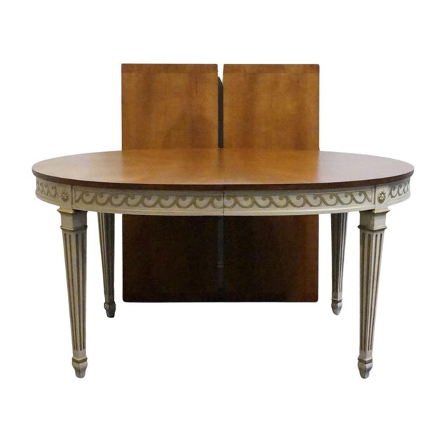 Wood High End Vintage Solid Cherry Italian Neoclassical Regency Revival 93" Oval Dining Table For Sale - Image 7 of 10