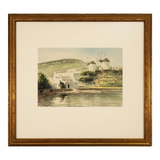 M. Evelyn McCormick (1862-1948) - Untitled Watercolor of Mykonos, Greece - Signed Impressionist Art For Sale