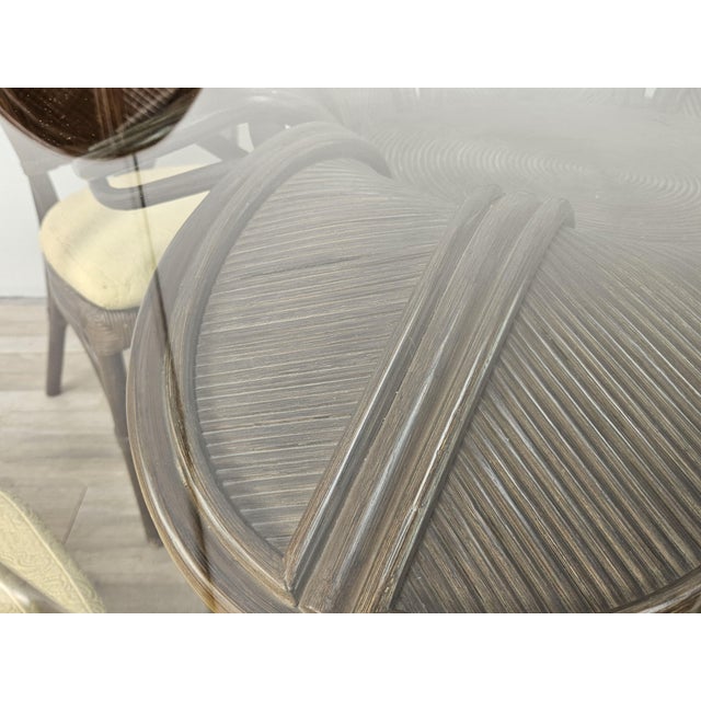 1970s Table and Chairs in Wicker and Bamboo from Vivai del Sud, 1970, Set of 5 For Sale - Image 5 of 18