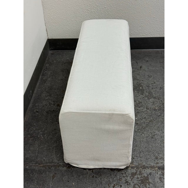 Bespoke Woven Chenille Dining Bench For Sale - Image 10 of 12